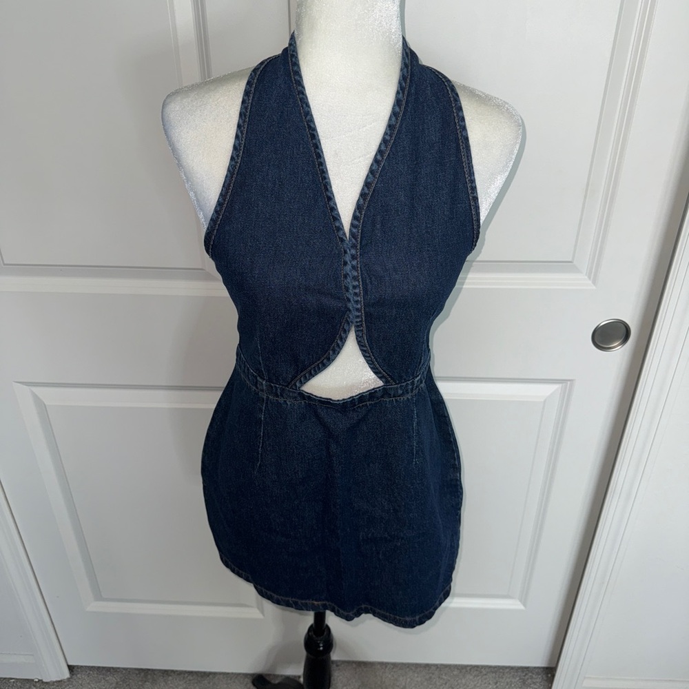 Nasty Gal Denim Halter Dress